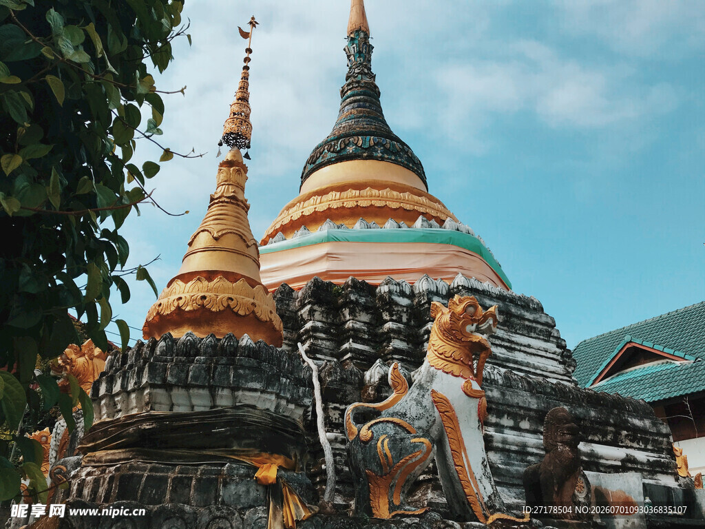 泰国寺庙精美建筑景观