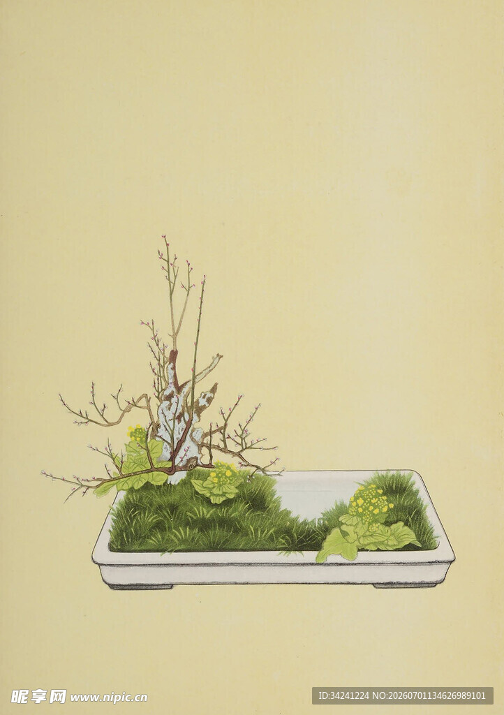 中式苔藓盆景艺术景观