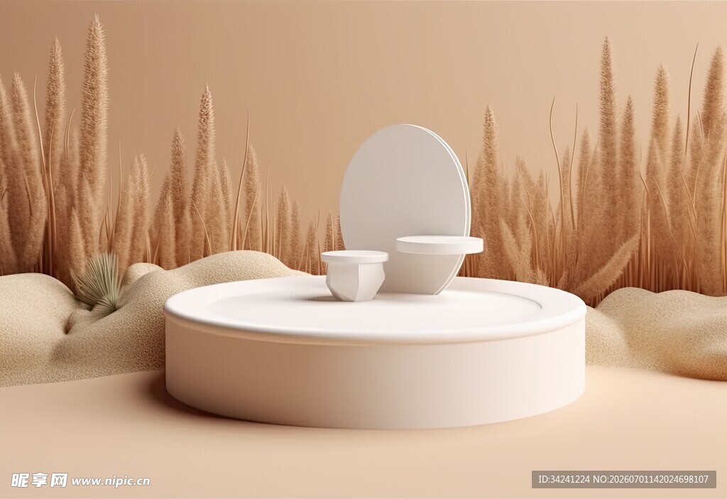 简约展示台与陶瓷物品
