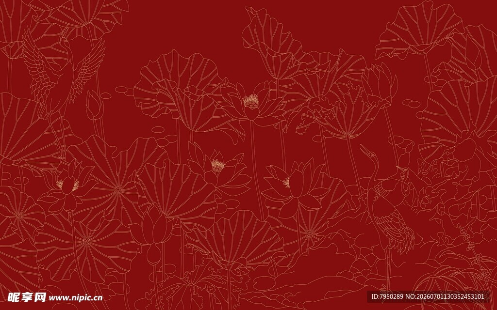 红色中式花纹背景图案