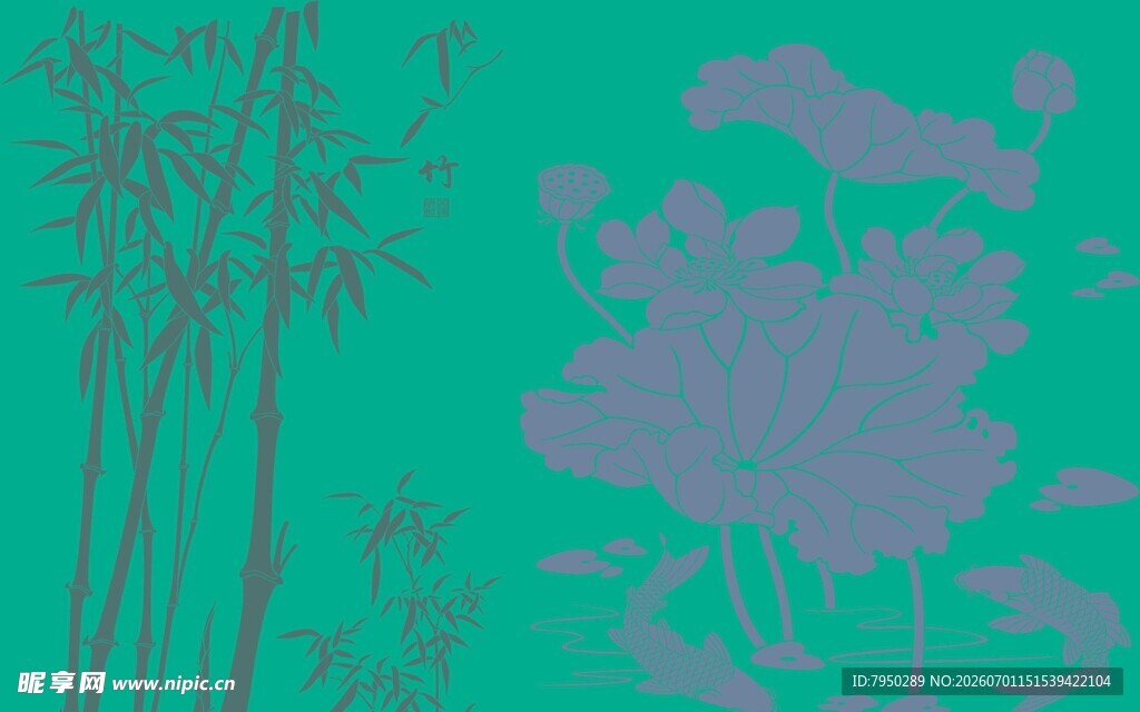 抽象绿植图案背景