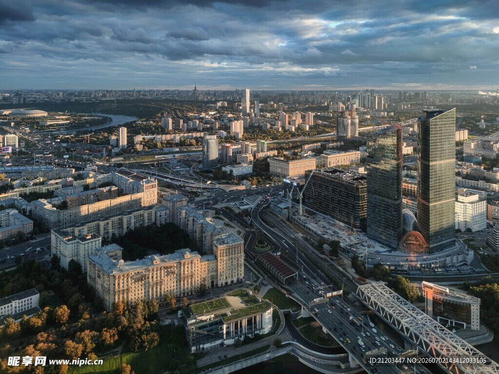 城市天际线俯瞰美景