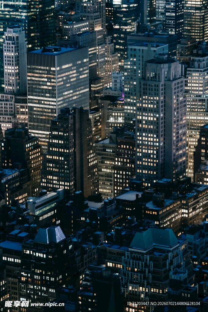 繁华都市夜景俯瞰图