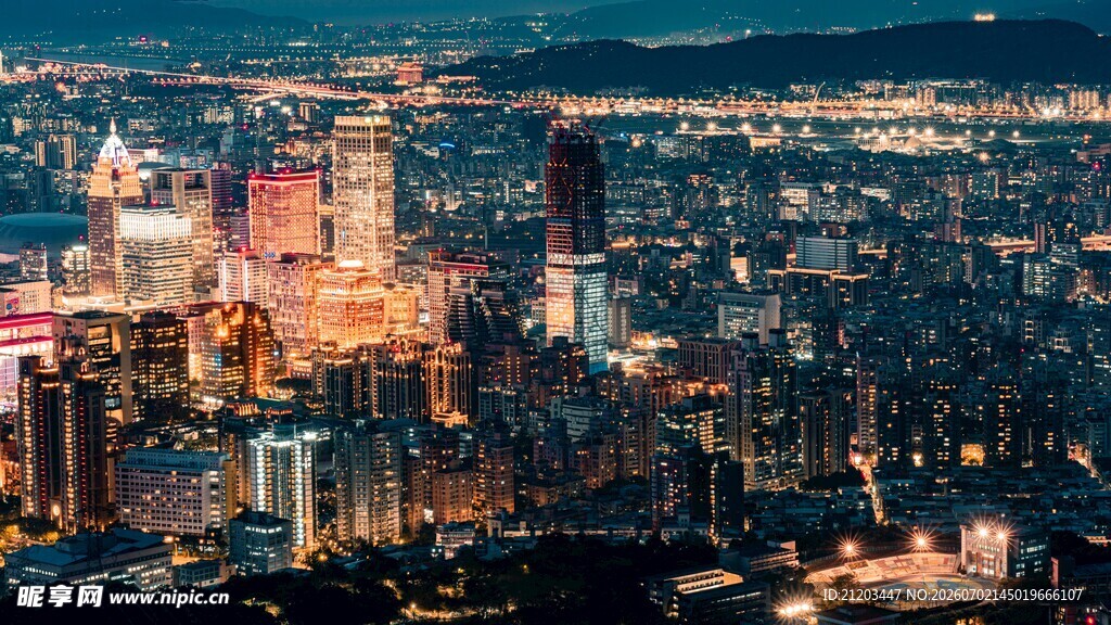 繁华都市璀璨夜景
