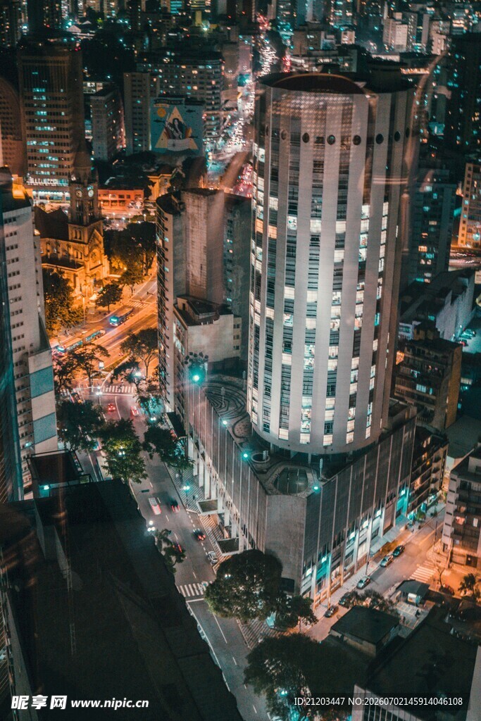 城市夜景俯瞰图