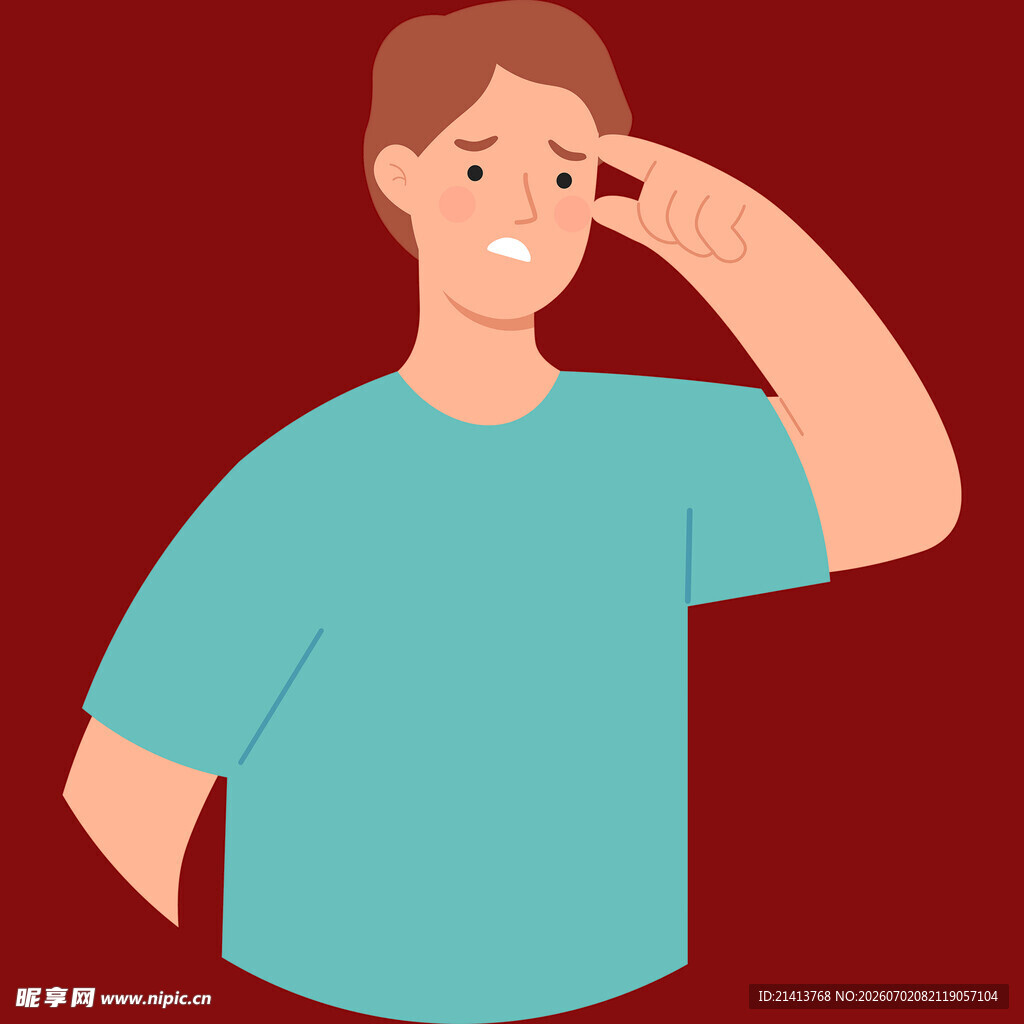 男子单手扶额显苦恼