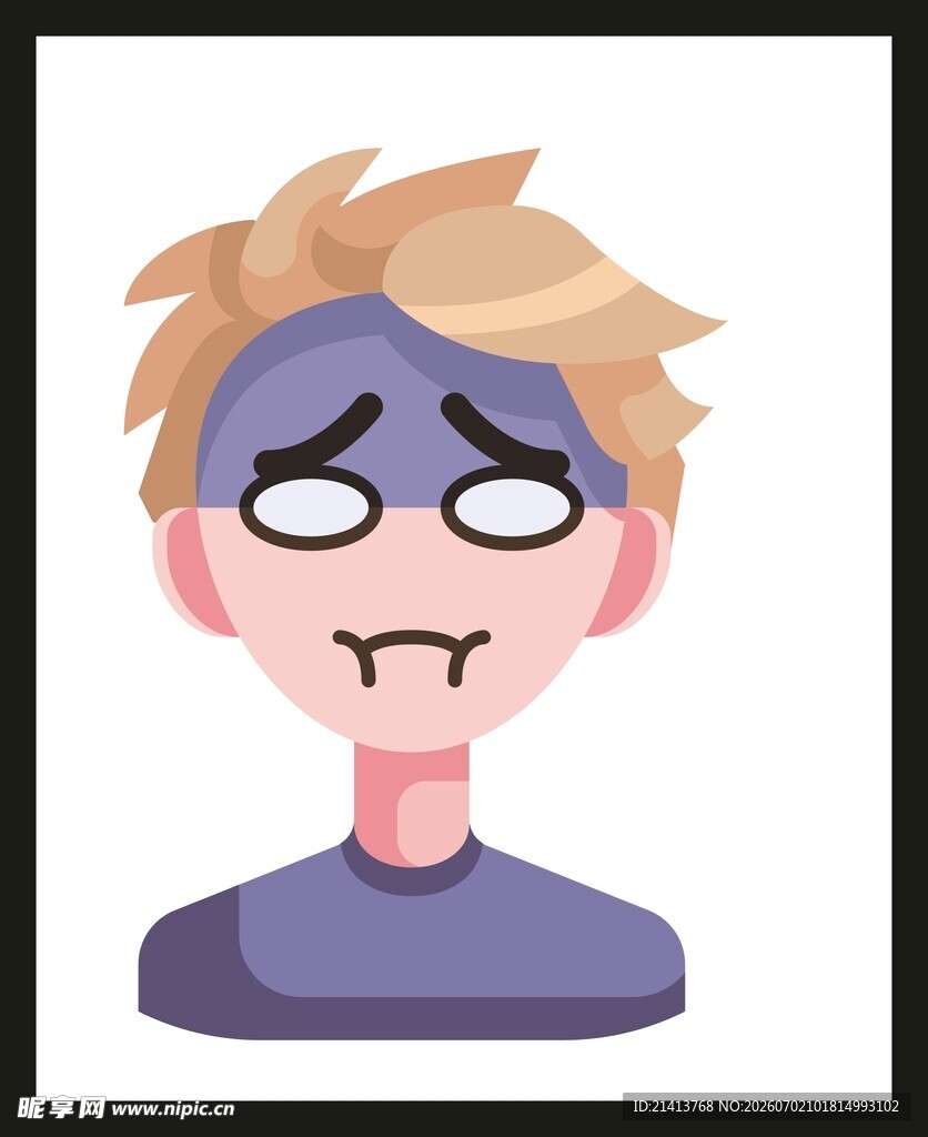 戴眼罩的卡通男性角色