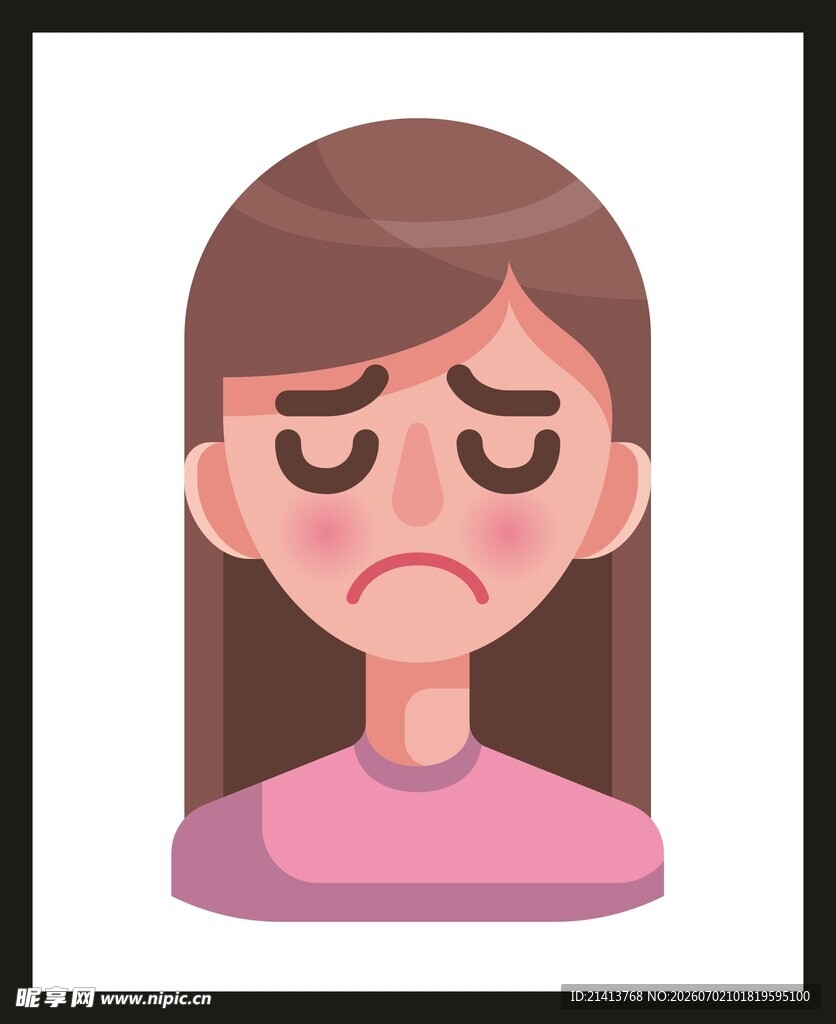 愁容满面的女性头像