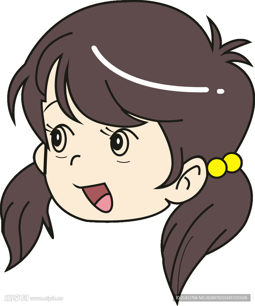 扎双马尾的可爱小女孩