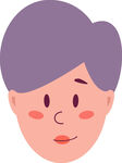 紫色短发卡通人物头像
