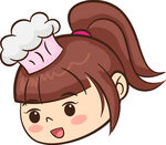 戴厨师帽的可爱女孩