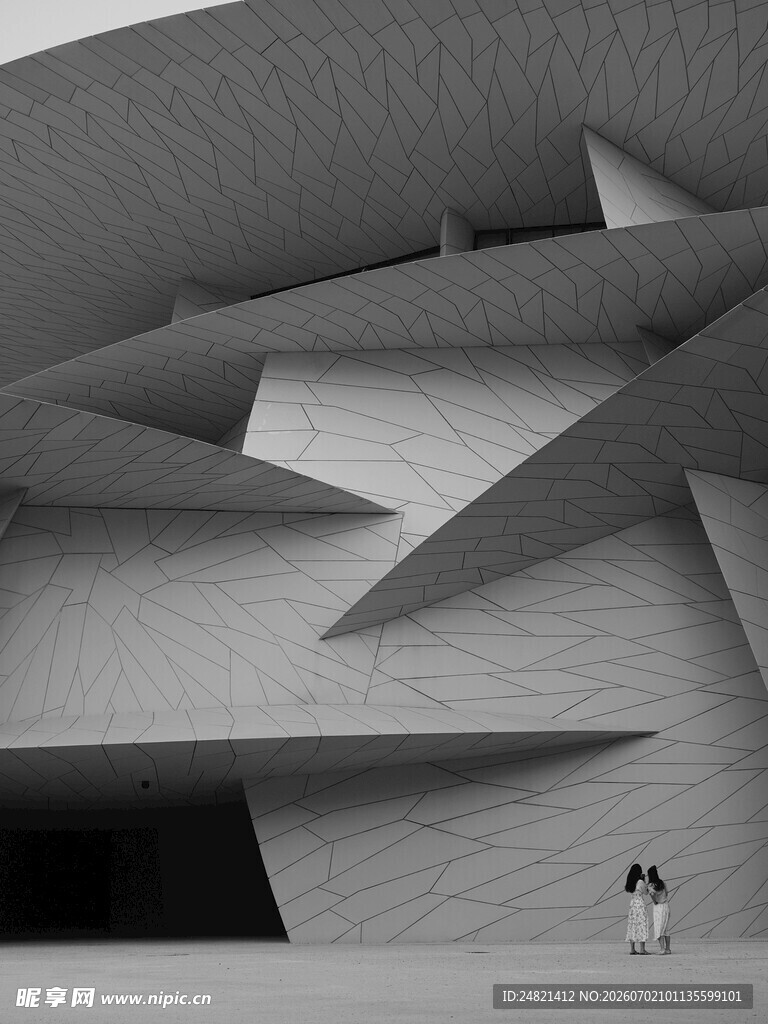 现代建筑内部独特空间景象