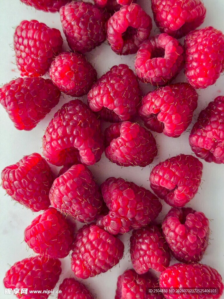 新鲜树莓特写