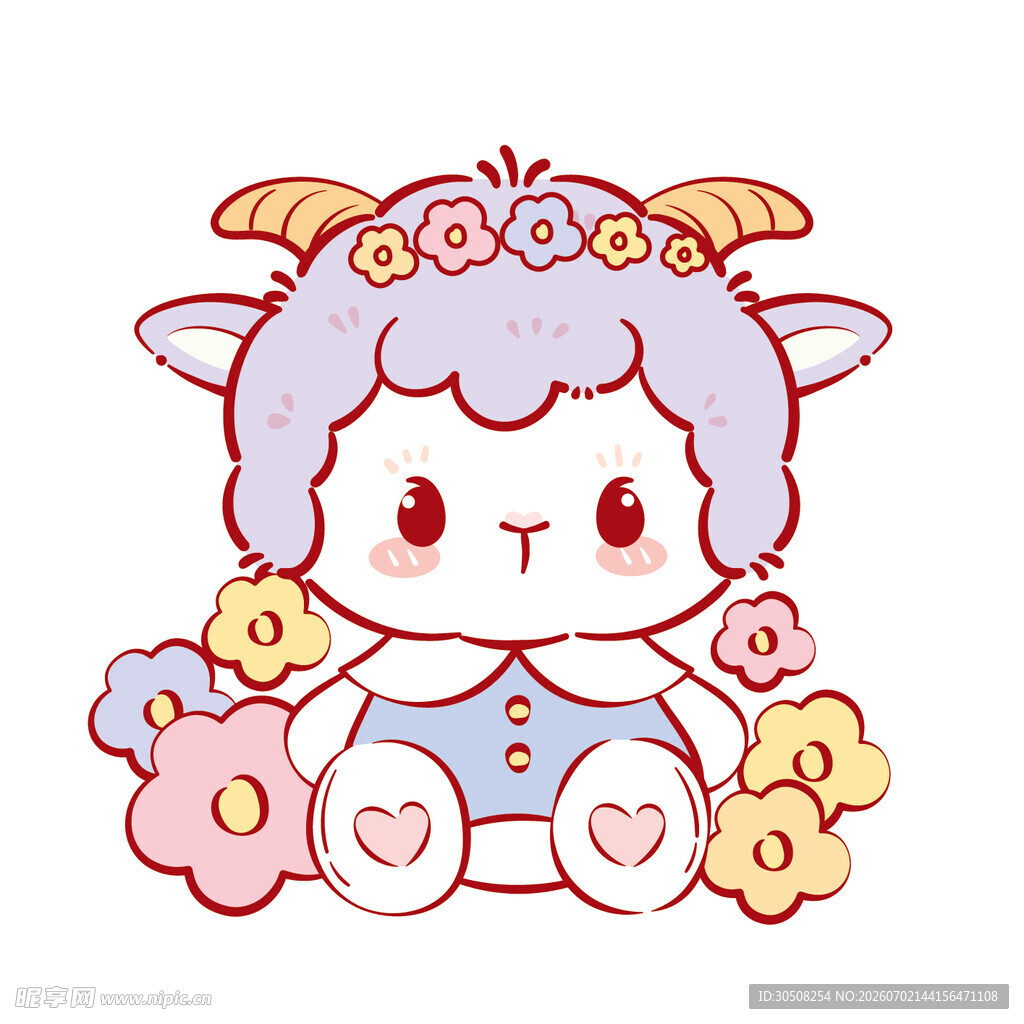 可爱小羊插画 萌趣满满