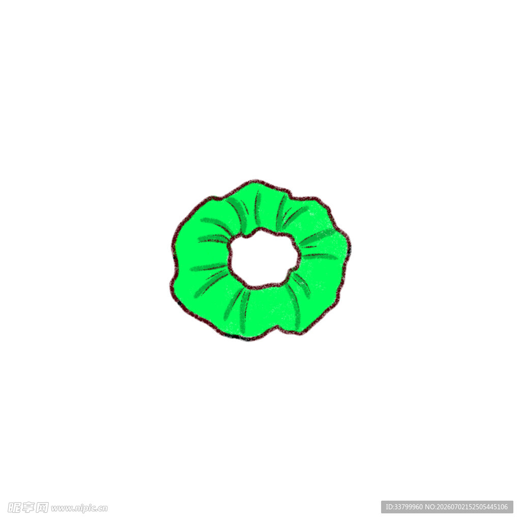 绿色发圈插画