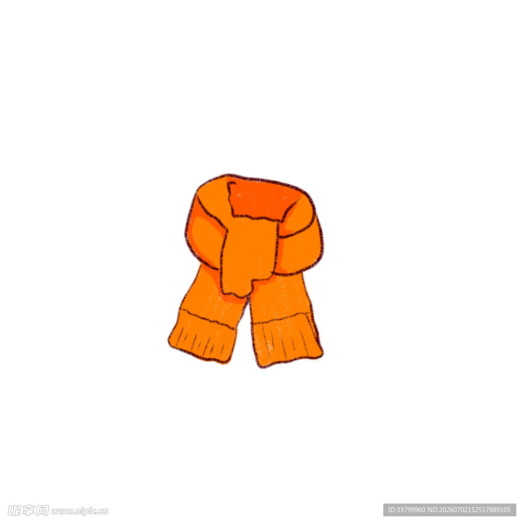橙色围巾插画