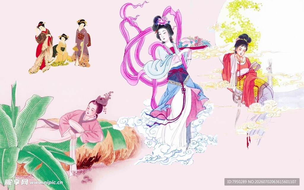 古典舞蹈人物插画艺术