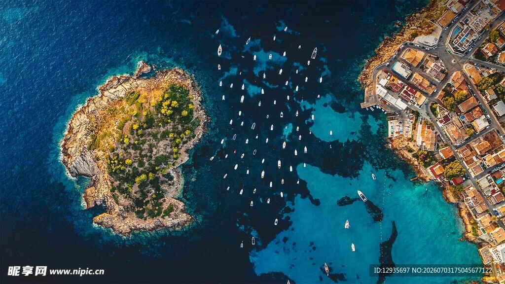 海岛俯瞰图