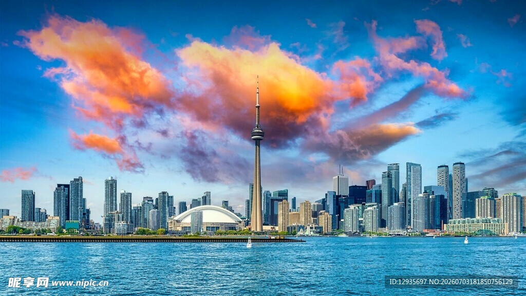 多伦多城市天际线美丽景观