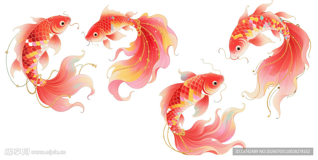灵动金鱼插画