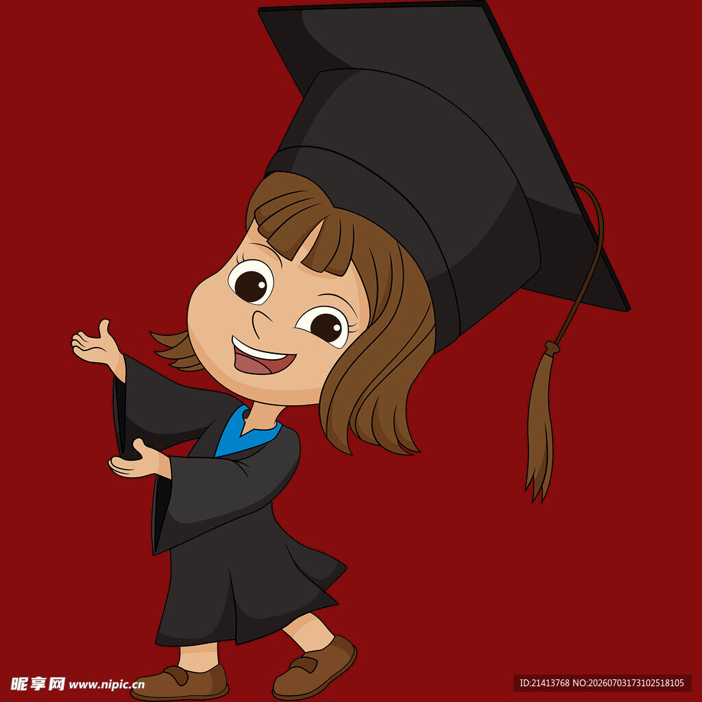毕业女孩开心秀学士服