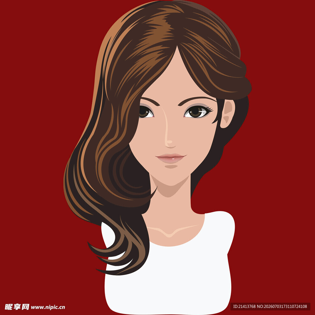 长发女性头像