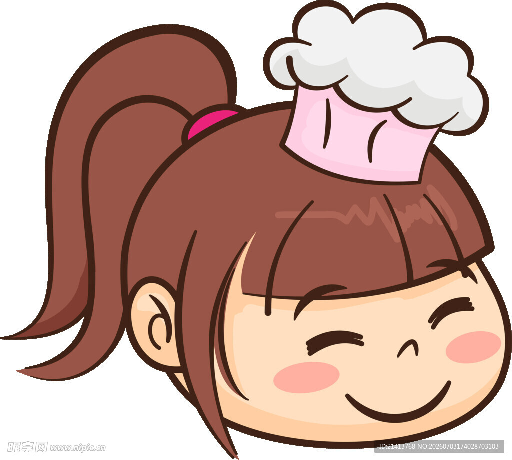 戴厨师帽的可爱女孩