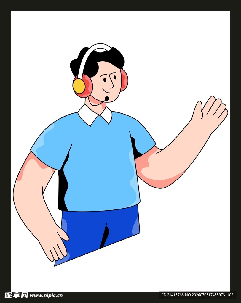 戴耳机的客服人员