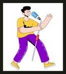 男子激情演唱