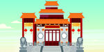 中式传统建筑大门