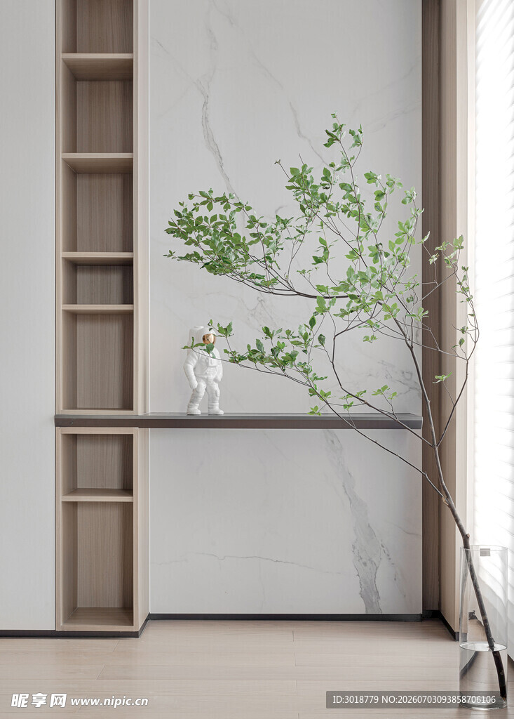 简约室内绿植装饰一角