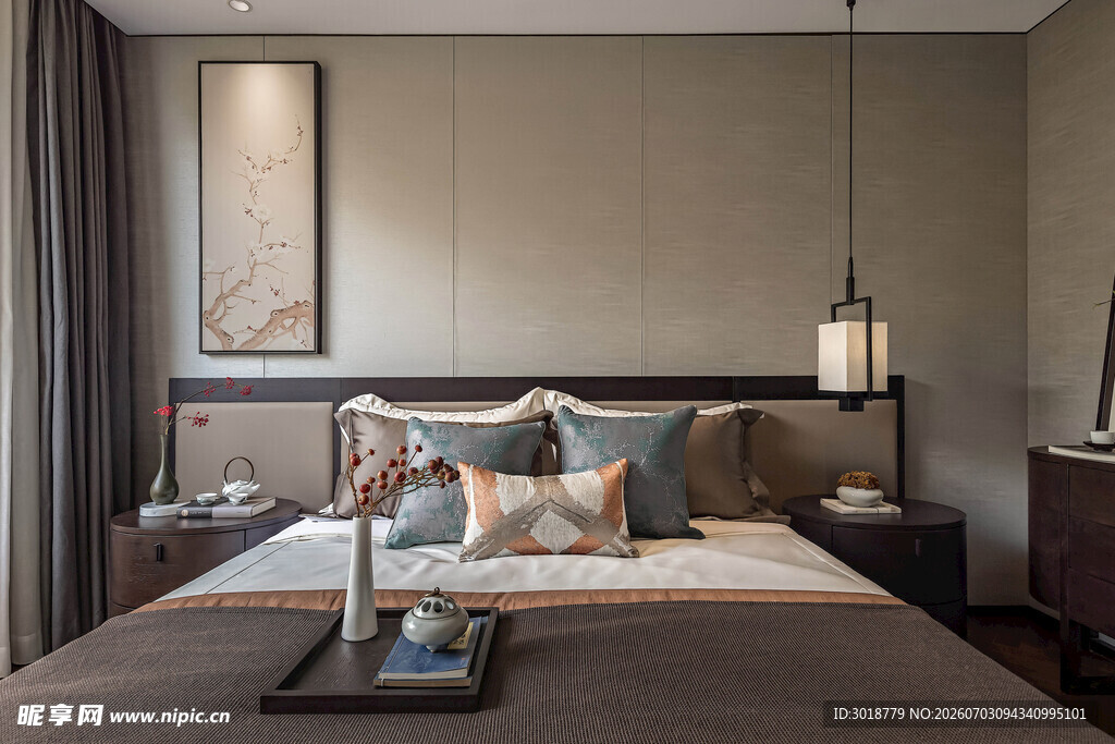 现代简约风卧室温馨场景