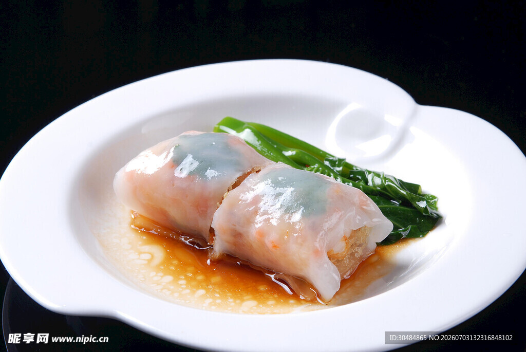 鲜虾肠粉美食特写