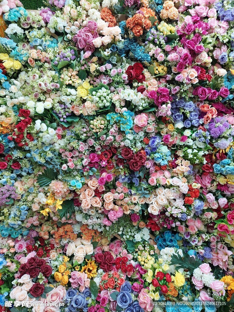 缤纷多彩花卉墙