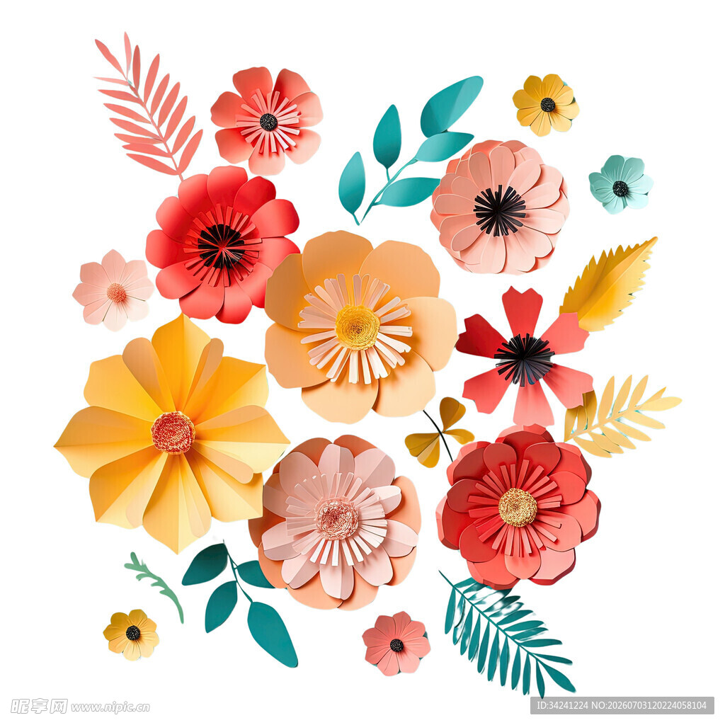 多彩花卉插画图案