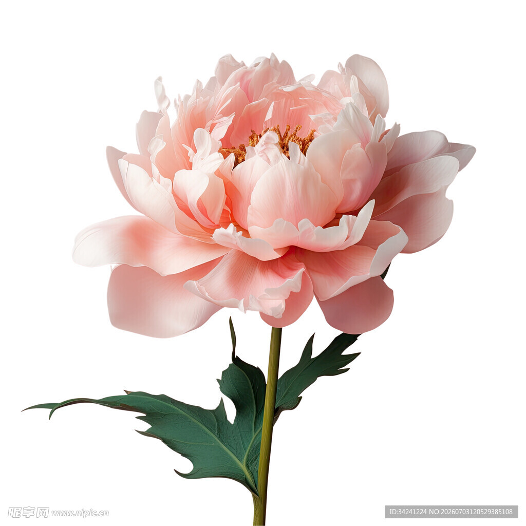 粉色娇艳牡丹花