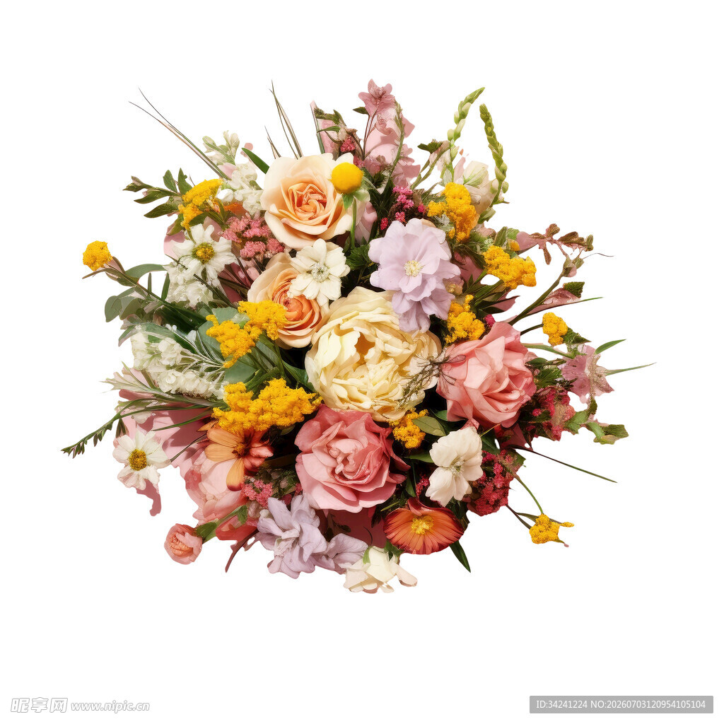 多彩缤纷鲜花花束