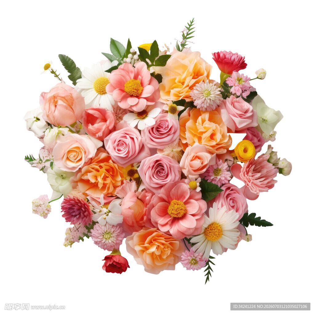多彩缤纷鲜花花束