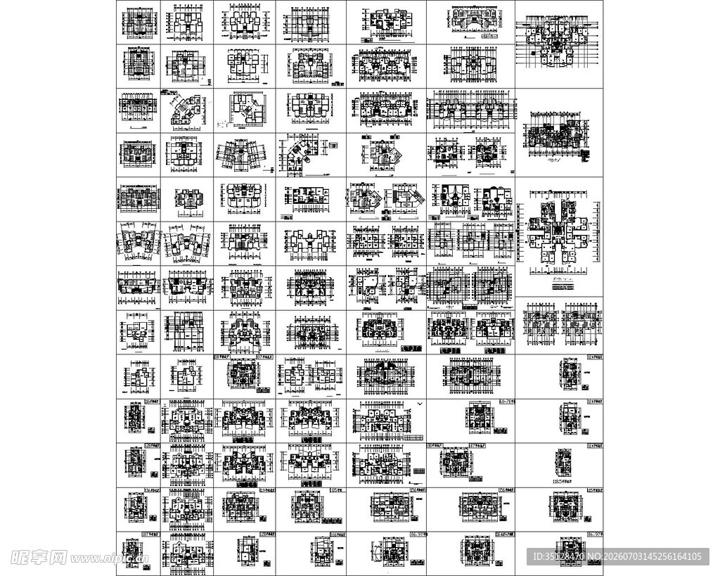 百余种住宅户型平面图
