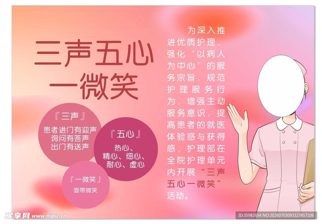 三声五心一微笑服务理念
