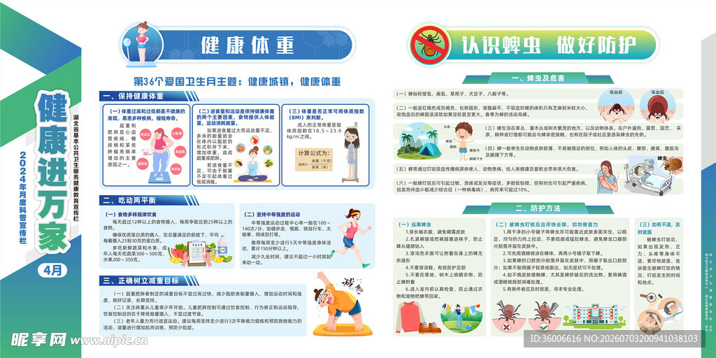 健康体重宣传蜱虫宣传栏