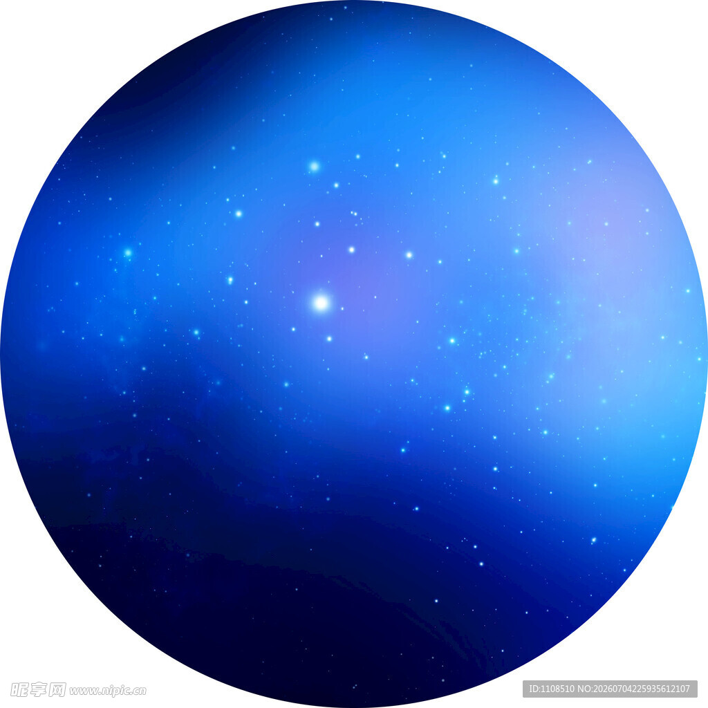 梦幻蓝色星空圆形背景