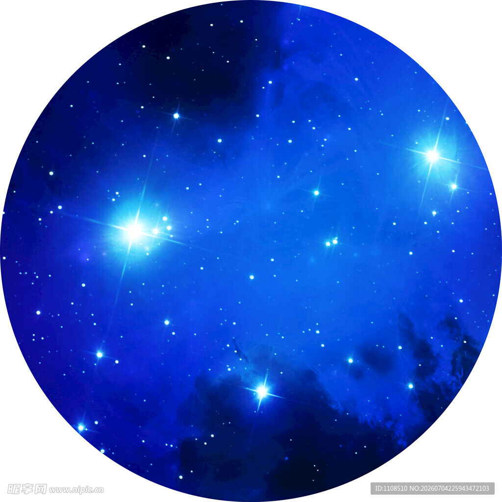 梦幻蓝色星空圆形画面