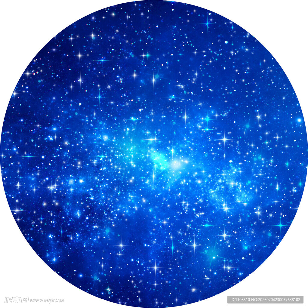 蓝色璀璨星空圆形画面