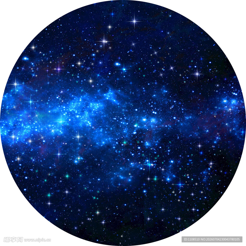 梦幻蓝色星空圆形画面