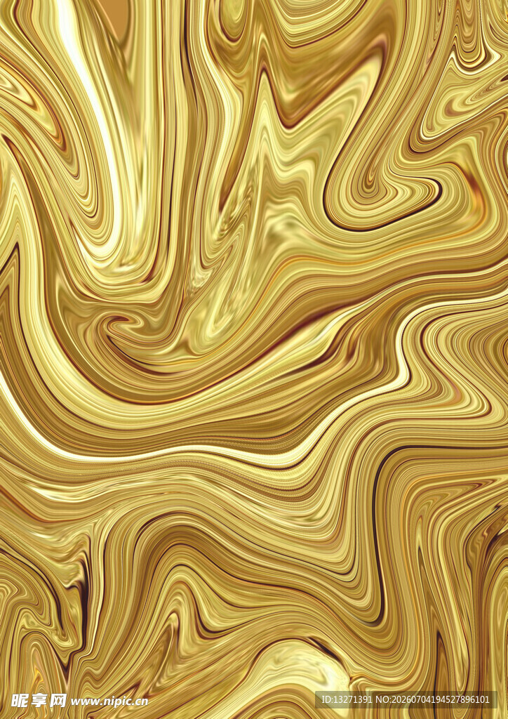 金色流动纹理背景图案