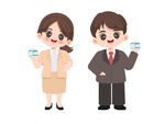 商务男女展示名片