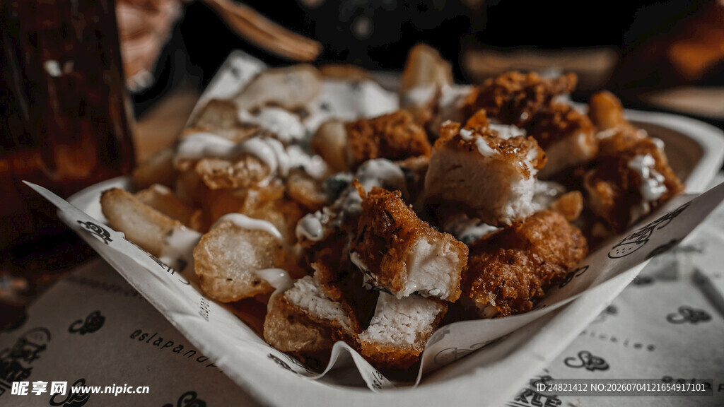 美味炸物小吃拼盘