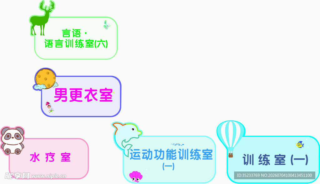 儿科卡通门牌