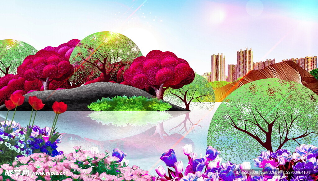 梦幻多彩花园景观
